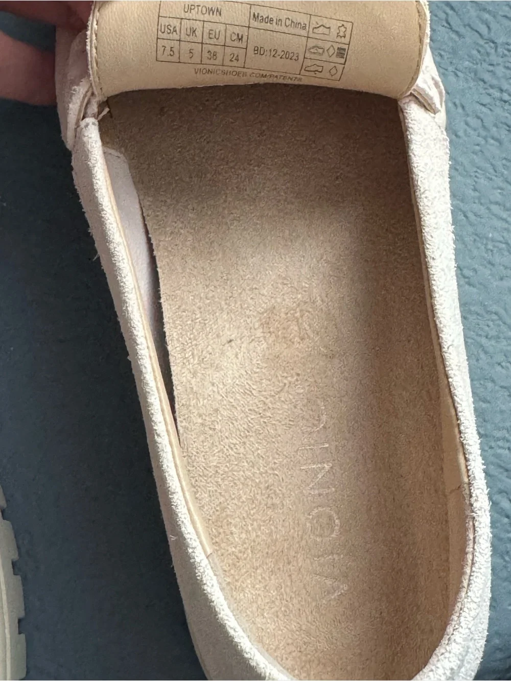 Vionic Women's Suede Penny Loafers in Blush / Cream